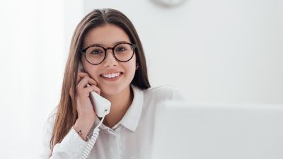 Female Employee answering phone