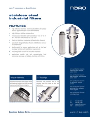 PF-N stainless steel industrial filters brochure