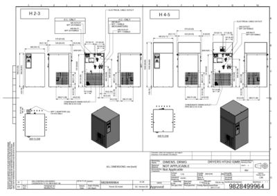 The general arrangement drawing for the R2 HTR refrigerated dryers 0050-0125