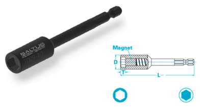 Comb Nut setter with spring magnet, Tool accessories, socket and bits