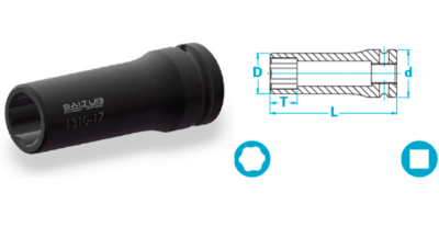 Comb Sockets semi long surface, Tool accessories, Socket and bits, Saltus