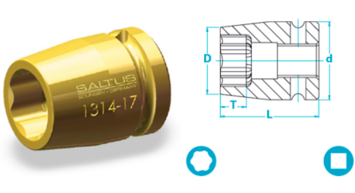 Comb Sockets short surface Longlife, Tool accessories, Socket and bits, Saltus