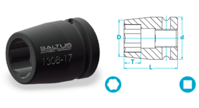 Comb Sockets short surface, Tool accessories, Socket and bits, Saltus