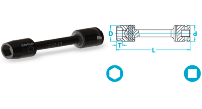 Comb Universal sockets long, Tool accessories, Socket bits