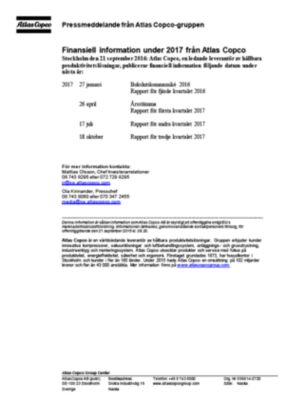 20160921_Finansiell information under 2017 från Atlas Copco
