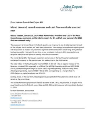 Mixed demand, record revenues and cash flow conclude a record year