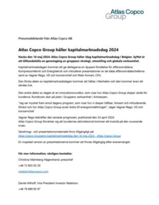 20240516 Atlas Copco Group håller kapitalmarknadsdag 2024