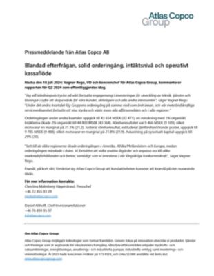 20240718 Blandad efterfrågan, solid orderingång, intäktsnivå och operativt kassaflöde