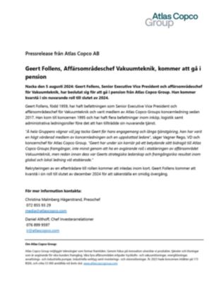 20240805 Geert Follens Affärsområdeschef Vakuumteknik kommer att gå i pension