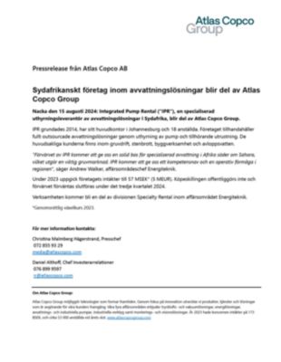 20240815 Sydafrikanskt företag inom avvattningslösningar blir del av Atlas Copco Group 