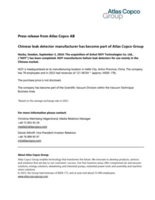 20240903 Chinese leak detector manufacturer has become part of Atlas Copco Group