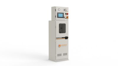Rendering of EpiSource with SMR, perspective angle showing front and right side of cabinet