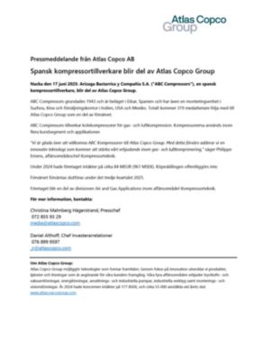 20250617 - Spansk kompressortillverkare blir del av Atlas Copco Group
