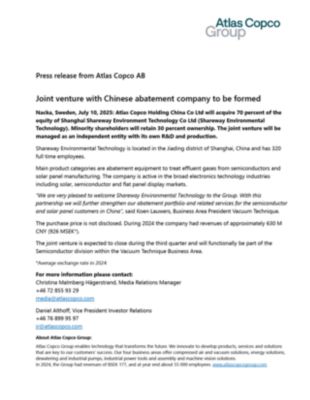 20250710 Joint venture with Chinese abatement company to be formed