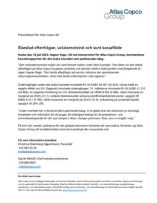 20250718 Blandad efterfrågan, valutamotvind och sunt kassaflöde