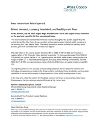 20250718 Mixed demand, currency headwind, and healthy cash flow