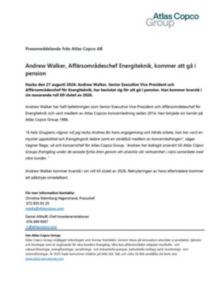 20260827 Andrew Walker, Affärsområdeschef Energiteknik, kommer att gå i pension
