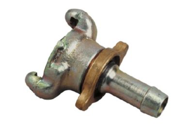 Angled view claw coupling LNH with lock nut for hoses