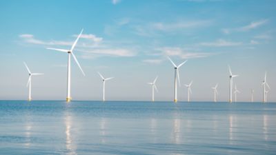 Windmolenpark in zee