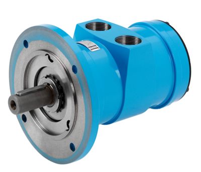 Angled view of vane air motor LZL range  30 cm blue