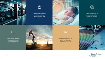 8 box grid with four images and four text content areas