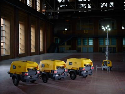 Small portable diesel compressors, Stage V and electric light tower