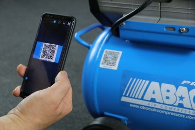 ABAC-airtube-QR-scan-compressor-blue