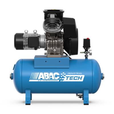 ABAC Tech ATF 90 litre tank mounted industrial piston compressor front view