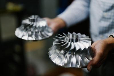 Two smaller impellers