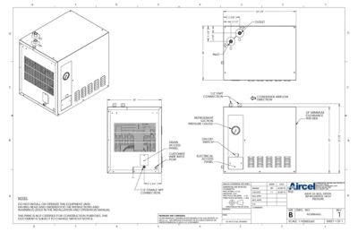 The general arrangement drawing for the aircel AXHP 20 3625 model