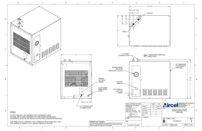 The general arrangement drawing for the aircel AXHP 30 1200 model