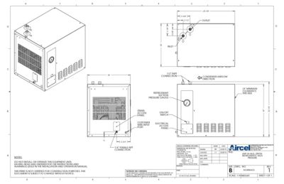 The general arrangement drawing for the aircel AXHP 30 3625 model