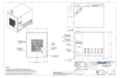 The general arrangement drawing for the aircel AXHP 125 3625 model