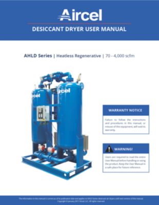 nano aircel AHLD Heatless Desiccant Dryer User Guide Manual