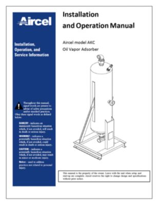 AKC Activated Carbon Tower Oil Vapor Adsorber User Guide Manual