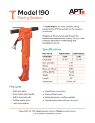 M190 APT Spec Sheet