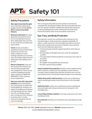 APT Safety Sheet