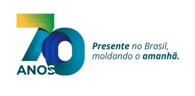 Logotipo 70 anos de Grupo Atlas Copco no Brasil