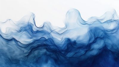 Abstract watercolor paint background dark blue gradient color with fluid curve lines texture.
