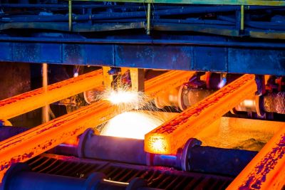 interior view of a steel factory,steel industry in city of China.