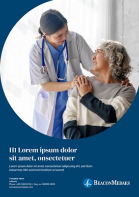 Advertisement A4 design in dark blue background and droplet shape