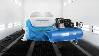 Air compressors in body shop painting