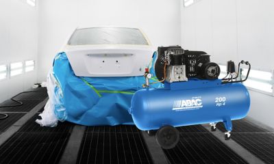 Air compressors in body shop painting for references