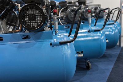 Many electric compressors lined up 