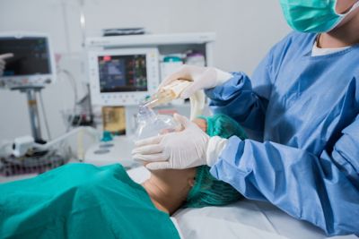 Image of a person under-going medical treatment.