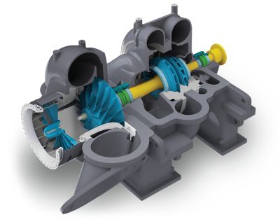 A digital model of a product showing each layer inside