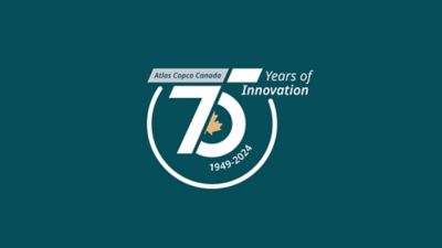 Atlas Copco Canada 75 Years unit logo