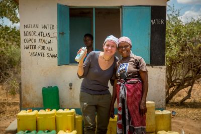 Visit by Water for All Italy and AMREF the Ngelani water point in Eastern Kenya, Kitui county.