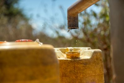 Visit by Water for All Italy and AMREF the Ngelani water point in eastern Kenya's Kitui county.