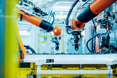  Machines working in tandem on the factory floor